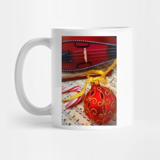 Red Christmas Ornament And Pocket Violin Mug